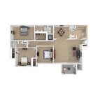 3 Bedroom, 2 Bath, 1141 sf - 3D Furnished