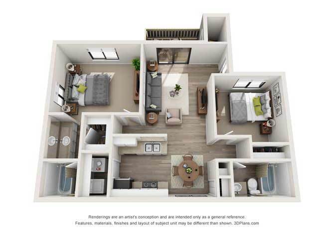 Floor Plan - Two Bed Downstairs