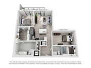 Two Bedroom Two Bath Penthouse (994 SF)