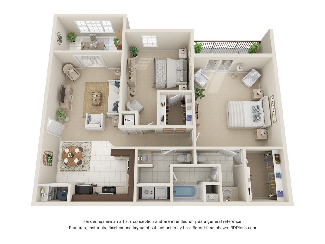 Floor Plan - 2 Bed/ 1.5 Bath Renovated