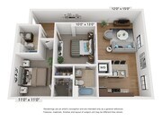2 habitaciones, 2 baños