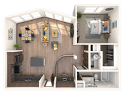 1 Bedroom | 1 Bath | 843 SF