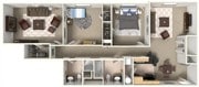 2BR/2BA W/ DEN - 1,189 SQ.FT