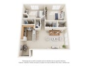 Carlton | 2 habitaciones, 2 baños | 1109 pies cuadrados | Apartamentos Morgan Ridge en Winston-Salem