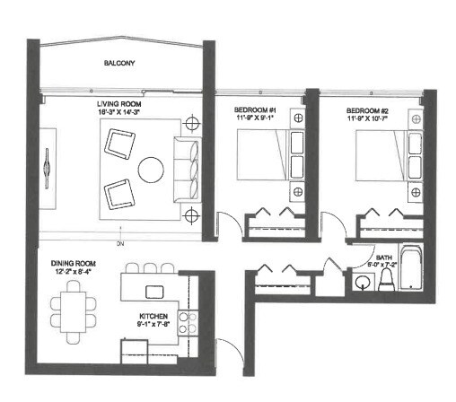 Floor Plan - Lakeshore Towers Unit 501