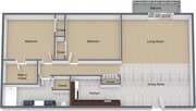 2BR, 1BA - 920 SF