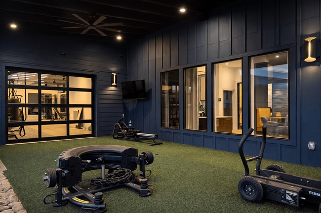 Open the roll-up door to extend your workout into the fresh air at Cypress Point.