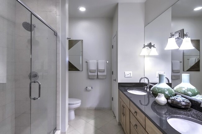 Spa bathrooms with ceramic tile flooring