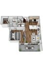 B 1bed/1bath