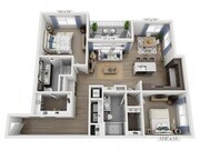 Floor plans are artist’s rendering. All dimensions are approximate. Actual product and specifications may vary in dimension or detail. Not all features are available in every apartment. Prices and availability are subject to change.