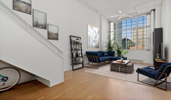 Your home has an open floorplan with large windows for natural light