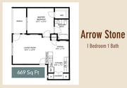 Arrow Stone 1 bed, 1 bath, 669 sq ft Open Uncovered Parking