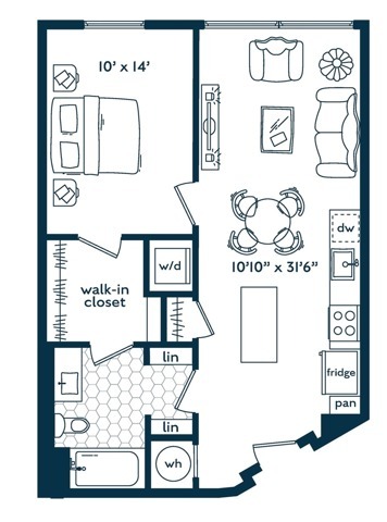 One Bedroom One Bath (684 SF) - One Bedroom One Bath (684 SF)