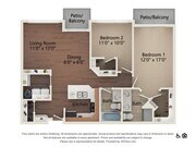 Olive | 2 bed 2 bath | 1171 sq ft