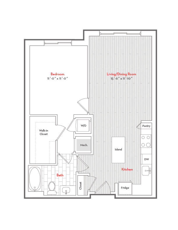 Floor Plan - 1B-A