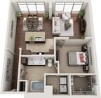 1 Bedroom, 1 Bathroom