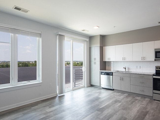 Open floor plan in one bedroom apartment