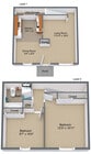 2 BD 1 BA - 830 SF