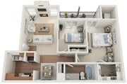 Dos dormitorios, un baño, 82 metros cuadrados, conexiones para lavadora/secadora de tamaño completo, chimenea, piso de plancha en unidades seleccionadas, patio/balcón, estantes incorporados