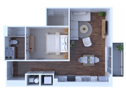 1 bedroom 1 bath Jr. B3 634 sqft