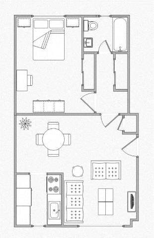 Floor Plan - 1 Bedroom	