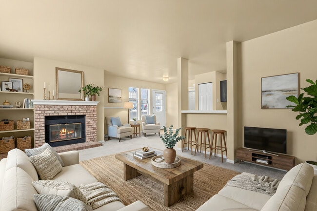 Living room virtually staged - 1601 W Swallow Rd Unit #1A