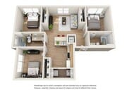 Clásico, 3 habitaciones, 2 baños