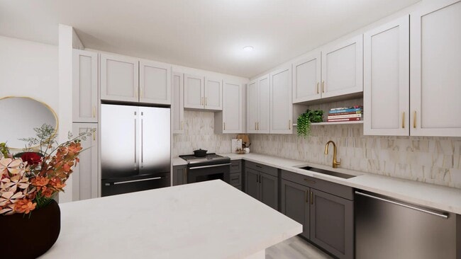 En Modera University Park, las casas de la colección premium cuentan con gabinetes de dos tonos y accesorios y acabados mejorados. - Modera University Park