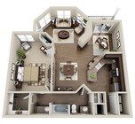 1BR/1BA Floor Plan