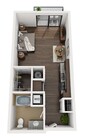 The Four - S2 - 1 Beds - 1 Baths - 557 Sq. ft.