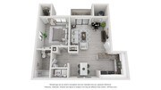A 3D floor plan rendering of The Palm.