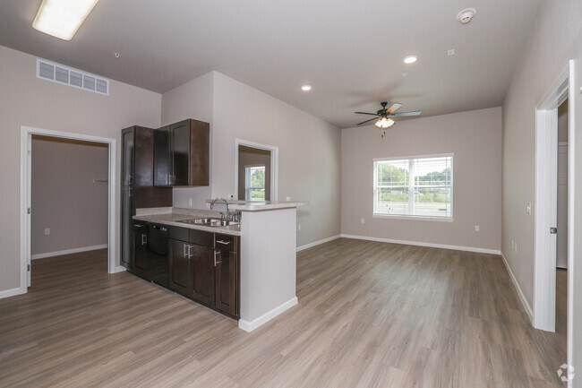 2BR, 1BA - 873SF - Kitchen and Living Area