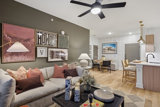 Living Room with Views to the Kitchen and Dining Area