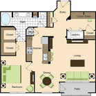 One Bedroom One Bath (1015 SF)
