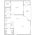 One Bedroom One Bath (800 SF)