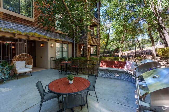 Open air courtyards with BBQs