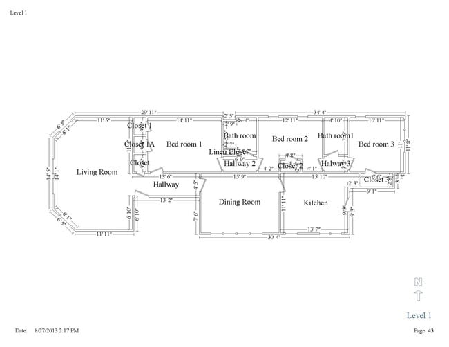 Distribución del apartamento - 723 Dobson St Unidad 1st Fl