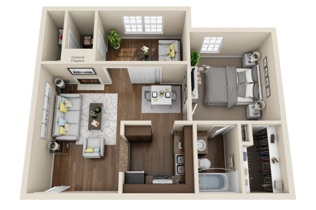 Carlyle Plano de planta - Woodford Estates Apartments