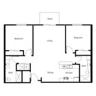 2 Bed / 2 Bath 1,170 sq ft