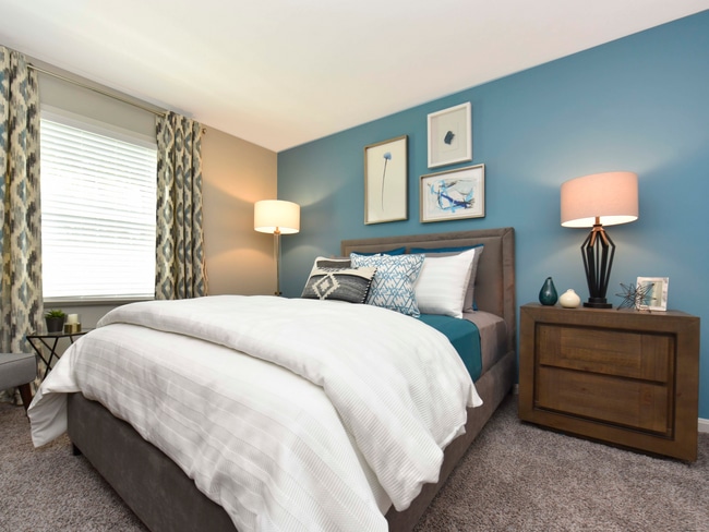 Bedroom with carpet