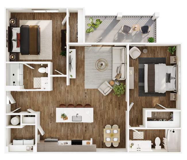 B two bedroom floor plan