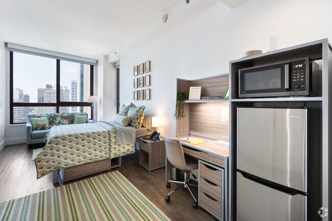 Studio Large Single - 391SF - Bedroom