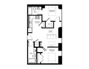 Explore this chic and practical urban living layout, thoughtfully designed for modern comfort.