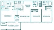 3BR/2BA