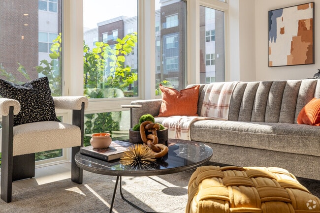 2BR, 2BA - 1,234SF - Living Rom - The Brook Luxury Apartments of Cambridge