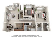 LAUREL I - 2 BED, 2 BATH - 997 SF