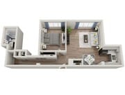 1x1 floor plan Park Plaza
