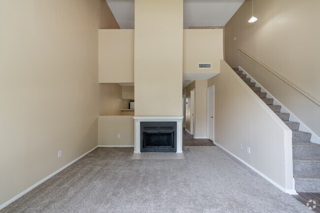 1BR, 1.5BA – 902SF Living Room – Large floor plan with modern finishes in Grand Prairie