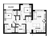 2E: Beds - 2: Baths - 2: SqFt Range - 1018