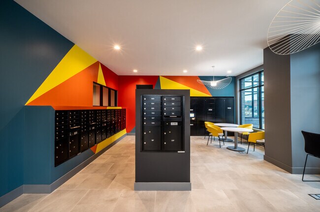 The Loop Lobby and Package Room - The Loop at Mattapan Station